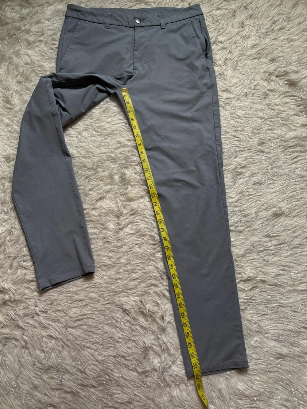 Lululemon Athletica Men's Gray Slim-Fit Stretch Warpstreme Pants Size 32